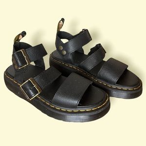 Dr. Martens Gryphon Platform Gladiator Sandals size 8 black doc marten